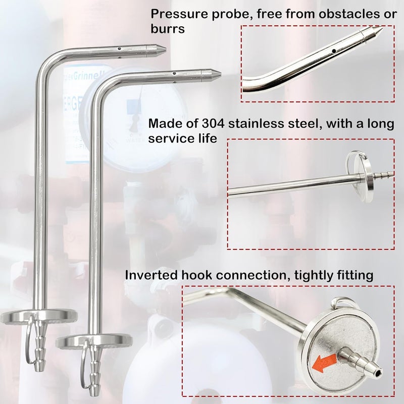 SUONE Static Pressure Probes Compatible with ASP2 Fieldpiece Manometers AMIN2,ADMN2,SDMN5 for HVAC Technician Testing (2 Pack) - Image 4
